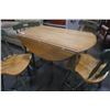 Image 8 : MAPLE AND GREEN DROPLEAF DINING TABLE WITH 4 CHAIRS