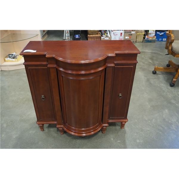 BOMBAY CO BAR CABINET WITH SPIN OPEN CENTER SHELF