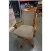 Image 1 : WOOD FRAMED ROLLING OFFICE CHAIR