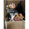 Image 2 : BOX OF POTS AND PANS AND KITCHEN ITEMS, TABLE LAMP