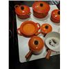 Image 2 : LOT OF FRENCH LA CREUSET FLAME COOKWARE SET