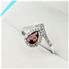 Image 2 : STERLING SILVER 6.55MM X 5MM GENUINE GARNET (0.63CTS) & CZ ADJUSTABLE RING, W/A $735.00, SIZE 9
