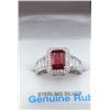 Image 1 : STERLING SILVER 8.12MM NATURAL RUBY (2.28CTS) & CZ COCKTAIL RING, W/A $1050.00, SIZE 7