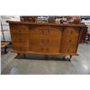 Image 2 : MCM CARVED BOWED FRONT DRESSER AND MATCHING DOUBLE SIZE HEADBOARD