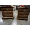 Image 2 : PAIR OF 3 DRAWER WALNUT NIGHTSTANDS