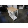 Image 2 : ROLLING BUTCHER BLOCK TOP KITCHEN CART