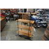 Image 1 : UNIQUE PINE AND WROUGHT IRON SHELF UNIT