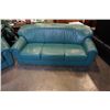 Image 2 : GREEN LEATHER SOFA AND LOVESEAT