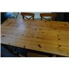 Image 2 : PINE ADJUSTABLE HEIGHT TABLE WITH 3 STOOLS