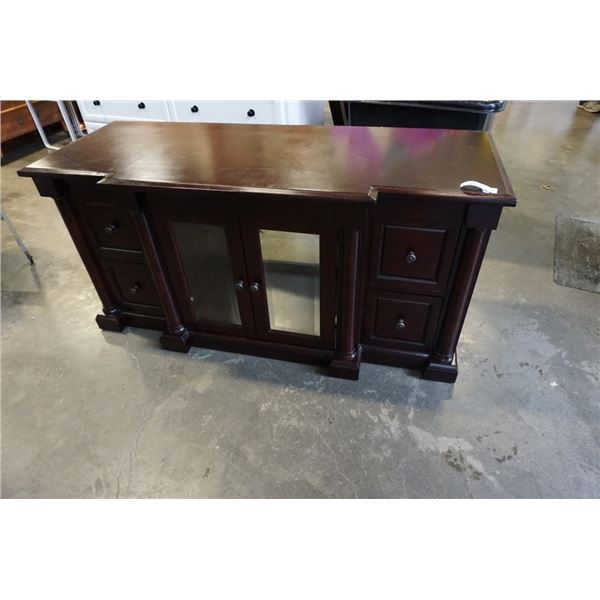 MODERN GLASS DOOR TV STAND