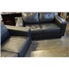 Image 9 : BLACK LEATHER SOFA AND LOVESEAT