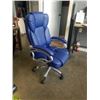 Image 2 : CorLiving Workspace High-Back Faux Leather Executive Chair - Cobalt Blue