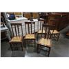 Image 1 : SET OF 5 SOLID WOOD CHAIRS