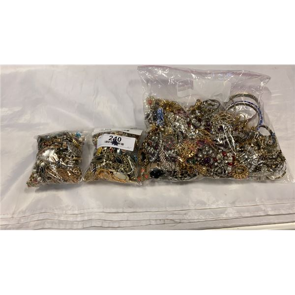 3 BAGS OF JEWELLERY