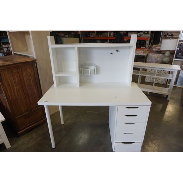 WHITE 5 DRAWER PEDESTAL DESK