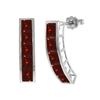Image 1 : Genuine 4.5 ctw Garnet Earrings 14KT White Gold - REF-38H5X
