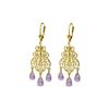 Image 1 : Genuine 3.75 ctw Amethyst Earrings 14KT Yellow Gold - REF-58A3K