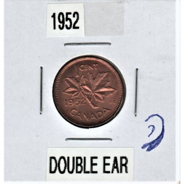 1952 Canadian One Cent - Double Eared
