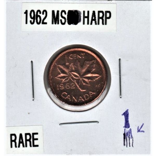 1962 Canadian One Cent - Harp