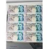 Image 2 : Uncut Sheet of a 5 pound ×8, S/N ended with #003436 with original commemorative folder.