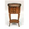 Image 4 : A LOUIS XV-STYLE MARQUETRY AND PARQUETRY INLAID ORMOLU-MOUNTED OVAL SIDE TABLE
