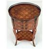 Image 5 : A LOUIS XV-STYLE MARQUETRY AND PARQUETRY INLAID ORMOLU-MOUNTED OVAL SIDE TABLE