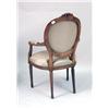 Image 6 : A PAIR OF FINELY CARVED WALNUT UPHOLSTERED MEDALLION BACK LOUIS XV-STYLE FAUTEUIL