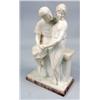 Image 1 : A CARVED MARBLE SCULPTURE OF A COURTING COUPLE