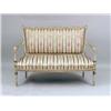 Image 1 : A LOUIS XVI-STYLE CARVED AND PAINTED PARCEL-GILT UPHOLSTERED SETTEE