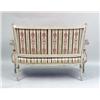 Image 6 : A LOUIS XVI-STYLE CARVED AND PAINTED PARCEL-GILT UPHOLSTERED SETTEE