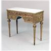 Image 2 : A VENETIAN-STYLE GILT CARVED WOOD MARBLE TOP DRESSING TABLE AND CHAIR