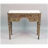 Image 5 : A VENETIAN-STYLE GILT CARVED WOOD MARBLE TOP DRESSING TABLE AND CHAIR