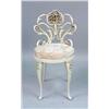 Image 8 : A VENETIAN-STYLE GILT CARVED WOOD MARBLE TOP DRESSING TABLE AND CHAIR