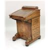 Image 5 : AN ENGLISH VICTORIAN BURLWOOD AND WALNUT FIGURAL GRAINED, PAINTED AND DECORATED DAVENPORT DESK