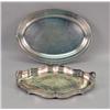 Image 1 : TWO SILVER-PLATED OVAL TRAYS