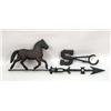Image 1 : A DIMINUTIVE CAST IRON TROTTING HORSE WEATHER VANE