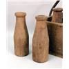 Image 3 : A WOOD MILK CRATE AND BOTTLES