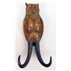 Image 2 : A BLACK FOREST CARVED WOOD FIGURE OF AN OWL HAT HOLDER