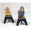 Image 2 : A PAIR OF PAINTED METAL PUNCH AND JUDY ANDIRONS