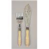 Image 3 : A BOXED STERLING SILVER AND IVORY FISH FORK AND SERVER