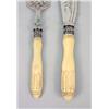 Image 4 : A BOXED STERLING SILVER AND IVORY FISH FORK AND SERVER