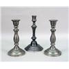 Image 1 : THREE CONTEMPORARY PEWTER CANDLESTICKS