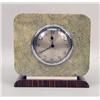 Image 2 : AN ENGLISH ART DECO SHAGREEN AND ZEBRAWOOD MANTLE CLOCK