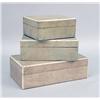 Image 1 : THREE STACKING ENGLISH IVORY-BANDED SHAGREEN BOXES