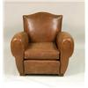 Image 4 : A PAIR OF LEATHER CLUB CHAIRS