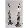 Image 1 : A PAIR OF COPPER AND THAI HAMMERED SILVER FLOOR LAMPS