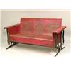 Image 1 : A VINTAGE RED-PAINTED METAL PORCH SWING GLIDER