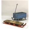 Image 1 : A RED-PAINTED AND POLYCHROMED WOODEN SLED