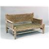Image 1 : A CONTEMPORARY LOG AND WOVEN CANVAS AND RAFFIA-STRIP DAY BED