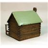 Image 6 : A PAINTED AND STAINED WOOD LOG CABIN BIRDHOUSE